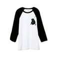thumbnail image 1 of Thread Tank Sleepy Cat Unisex 3/4 Sleeves Baseball Raglan White Black Small, 1 of 4