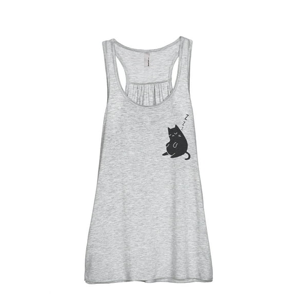 Thread Tank Sleepy Cat Women's Sleeveless Flowy Racerback Tank Top Sport Grey X-Large