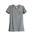 thumbnail image 1 of Thread Tank Small Heart Cross Women's Fashion Relaxed Crewneck T-Shirt Tee Heather Grey 2X-Large, 1 of 5