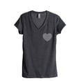 thumbnail image 1 of Thread Tank Small Heart Iconic Symbol Women's Relaxed V-Neck T-Shirt Tee Charcoal Small, 1 of 4
