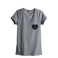 thumbnail image 1 of Thread Tank Small Heart Iconic Symbol Women's Relaxed V-Neck T-Shirt Tee Heather Grey Small, 1 of 4