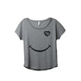 thumbnail image 1 of Thread Tank Smiley Gear Heart Women's Relaxed Slouchy Dolman T-Shirt Tee Heather Grey Small, 1 of 4