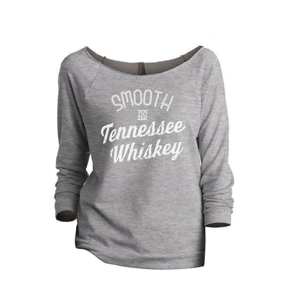 Thread Tank Smooth As Tennessee Whiskey Women's Fashion Slouchy 3/4 Sleeves Raglan Sweatshirt Sport Grey Small