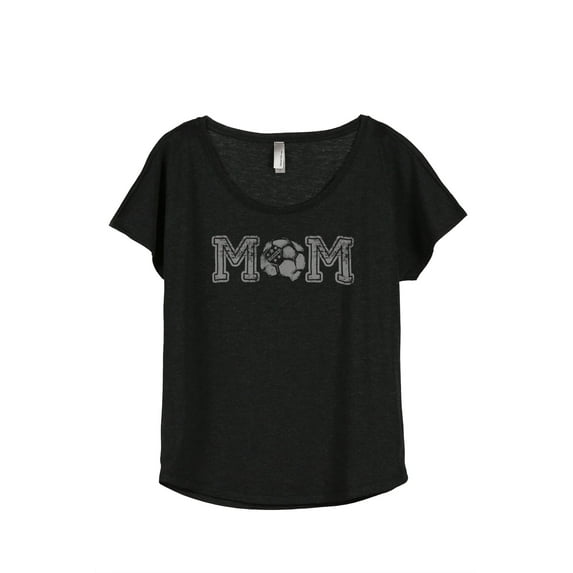 Thread Tank Soccer Mom Women's Relaxed Slouchy Dolman T-Shirt Tee Heather Black Small