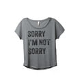 thumbnail image 1 of Thread Tank Sorry Im Not Sorry Women's Relaxed Slouchy Dolman T-Shirt Tee Heather Grey Small, 1 of 4