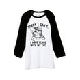 thumbnail image 1 of Thread Tank Sorry Plans With My Cat Unisex 3/4 Sleeves Baseball Raglan White Black 2X-Large, 1 of 4