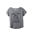 thumbnail image 1 of Thread Tank Sorry Plans With My Cat Women's Relaxed Slouchy Dolman T-Shirt Tee Heather Grey Medium, 1 of 4