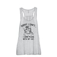 thumbnail image 1 of Thread Tank Sorry Plans With My Cat Women's Sleeveless Flowy Racerback Tank Top Sport Grey X-Large, 1 of 5