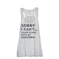 thumbnail image 1 of Thread Tank Sorry Plans With My Unicorn Women's Sleeveless Flowy Racerback Tank Top Sport Grey 2X-Large, 1 of 5