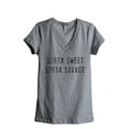 thumbnail image 1 of Thread Tank Sorta Sweet Savage Women's Relaxed V-Neck T-Shirt Tee Heather Grey 2X-Large, 1 of 6