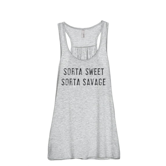 Thread Tank Sorta Sweet Savage Women's Sleeveless Flowy Racerback Tank Top Sport Grey Large