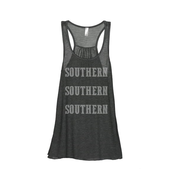 Thread Tank Southern Southern Women's Sleeveless Flowy Racerback Tank Top Charcoal Medium