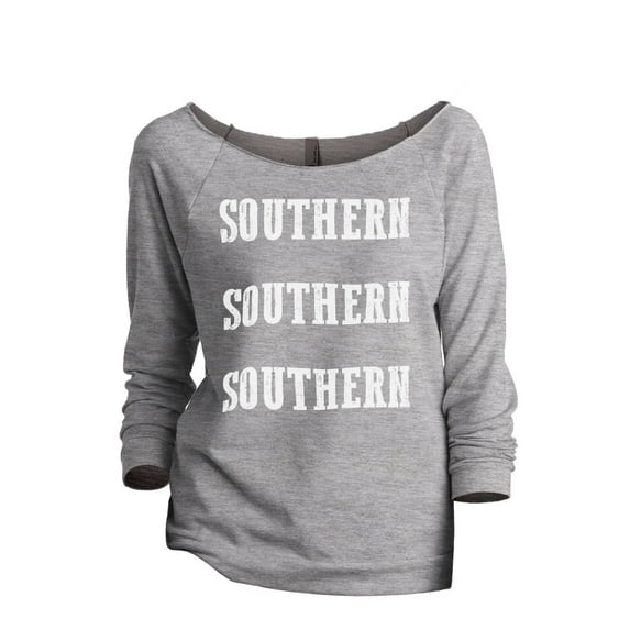 Thread Tank Southern Southern Women's Slouchy 3/4 Sleeves Raglan Sweatshirt Sport Grey X-Large