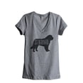 thumbnail image 1 of Thread Tank St Bernard Dog Silhouette Women's Relaxed V-Neck T-Shirt Tee Heather Grey X-Large, 1 of 4