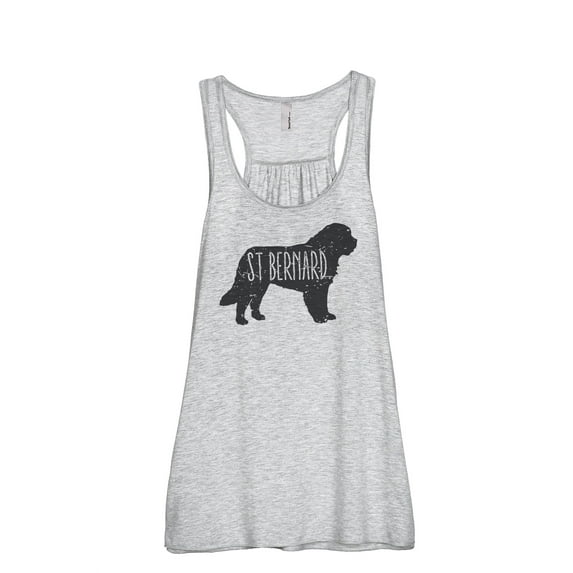 Thread Tank St Bernard Dog Silhouette Women's Sleeveless Flowy Racerback Tank Top Sport Grey Small