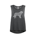 thumbnail image 1 of Thread Tank St Bernard Dog Silhouette Women's Sleeveless Muscle Tank Top Charcoal Small, 1 of 4
