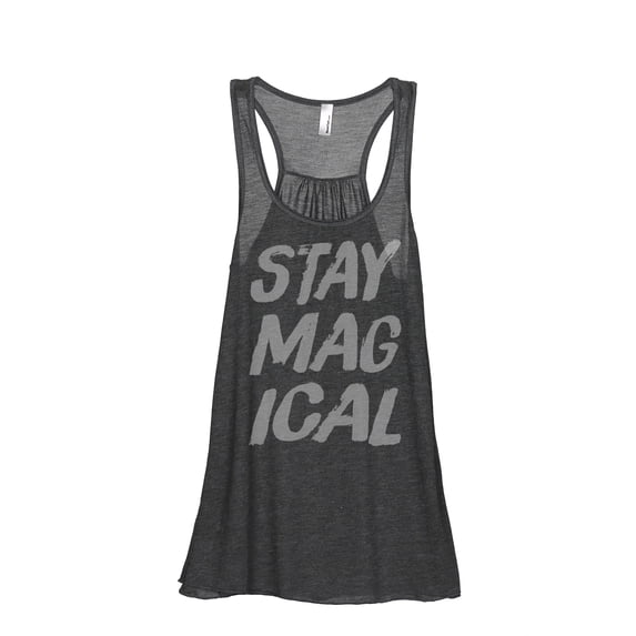 Thread Tank Stay Magical Women's Sleeveless Flowy Racerback Tank Top Charcoal Small