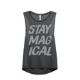 thumbnail image 1 of Thread Tank Stay Magical Women's Sleeveless Muscle Tank Top Charcoal X-Large, 1 of 4