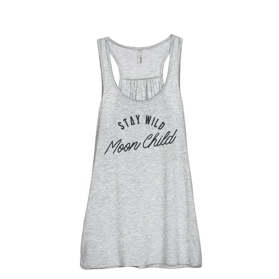 Thread Tank Stay Wild Moon Child Women's Sleeveless Flowy Racerback Tank Top Sport Grey Large