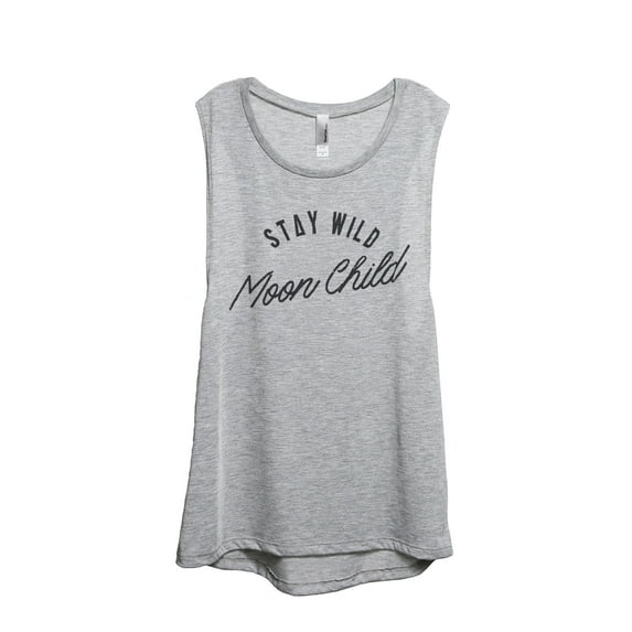 Thread Tank Stay Wild Moon Child Women's Sleeveless Muscle Tank Top Sport Grey Small