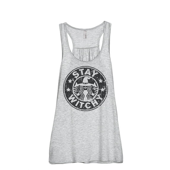 Thread Tank Stay Witchy Women's Sleeveless Flowy Racerback Tank Top Sport Grey Medium