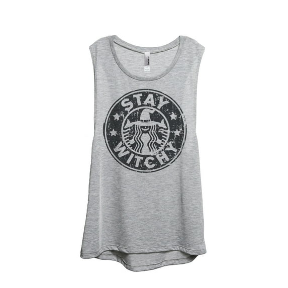 Thread Tank Stay Witchy Women's Sleeveless Muscle Tank Top Sport Grey Large
