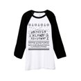 thumbnail image 1 of Thread Tank Stranger Christmas Unisex 3/4 Sleeves Baseball Raglan White Black X-Small, 1 of 4