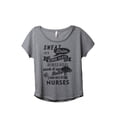thumbnail image 1 of Thread Tank Strong Girls Nurses Women's Relaxed Slouchy Dolman T-Shirt Tee Heather Grey Large, 1 of 4