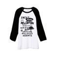 thumbnail image 1 of Thread Tank Strong Girls Real Estate Agents Unisex 3/4 Sleeves Baseball Raglan White Black X-Large, 1 of 4
