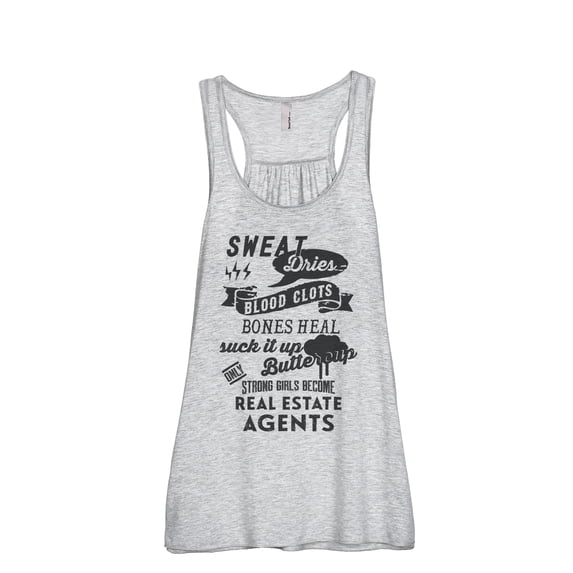 Thread Tank Strong Girls Real Estate Agents Women's Sleeveless Flowy Racerback Tank Top Sport Grey Medium