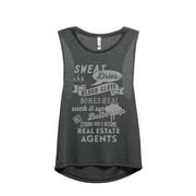 Thread Tank Strong Girls Real Estate Agents Women's Sleeveless Muscle Tank Top Charcoal 2X-Large
