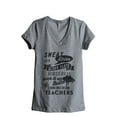 thumbnail image 1 of Thread Tank Strong Girls Teachers Women's Relaxed V-Neck T-Shirt Tee Heather Grey Small, 1 of 4