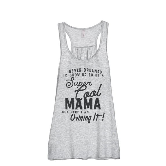 Thread Tank Super Cool Mama Women's Sleeveless Flowy Racerback Tank Top Sport Grey Large