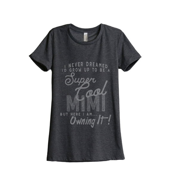 Thread Tank Super Cool Mimi Women's Relaxed Crewneck T-Shirt Tee Charcoal Small
