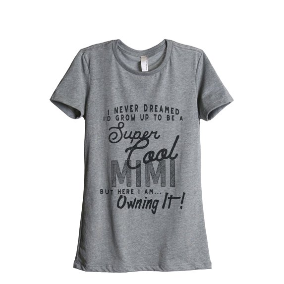 Thread Tank Super Cool Mimi Women's Relaxed Crewneck T-Shirt Tee Heather Grey X-Large