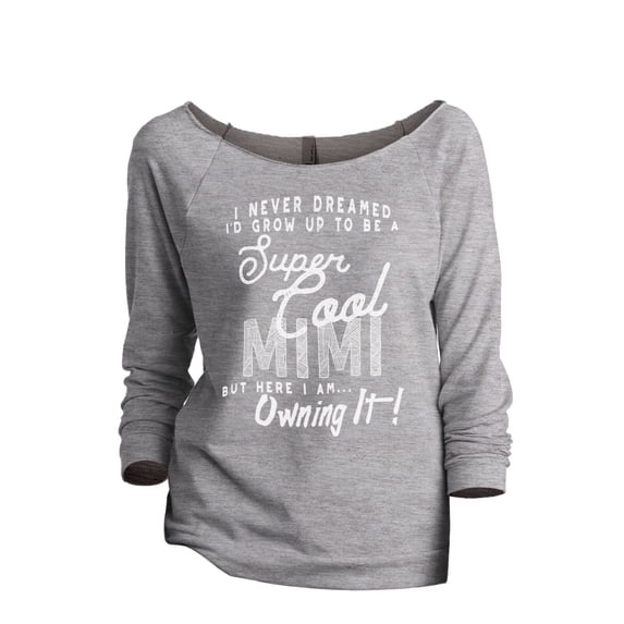 Thread Tank Super Cool Mimi Women's Slouchy 3/4 Sleeves Raglan Sweatshirt Sport Grey Small