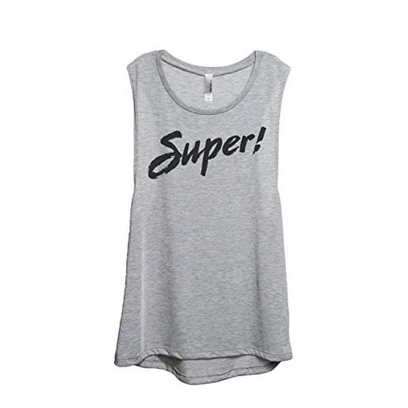 Thread Tank Super! Muscle Tank Tee Women Sport Grey Large