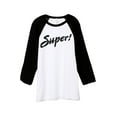 thumbnail image 1 of Thread Tank Super Unisex 3/4 Sleeves Baseball Raglan White Black Small, 1 of 4