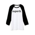 thumbnail image 1 of Thread Tank Superb Unisex 3/4 Sleeves Baseball Raglan White Black Small, 1 of 4