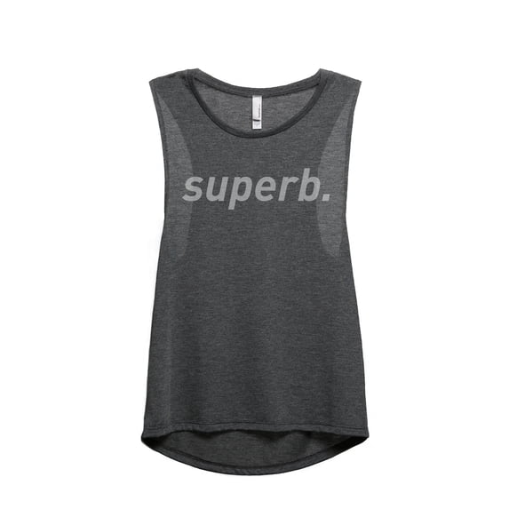 Thread Tank Superb Women's Sleeveless Muscle Tank Top Charcoal Medium