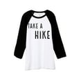 thumbnail image 1 of Thread Tank Take A Hike Unisex 3/4 Sleeves Baseball Raglan White Black Small, 1 of 4