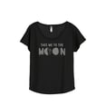 thumbnail image 1 of Thread Tank Take Me To The Moon Women's Relaxed Slouchy Dolman T-Shirt Tee Heather Black X-Large, 1 of 4