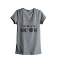 thumbnail image 1 of Thread Tank Take Me To The Moon Women's Relaxed V-Neck T-Shirt Tee Heather Grey 2X-Large, 1 of 3