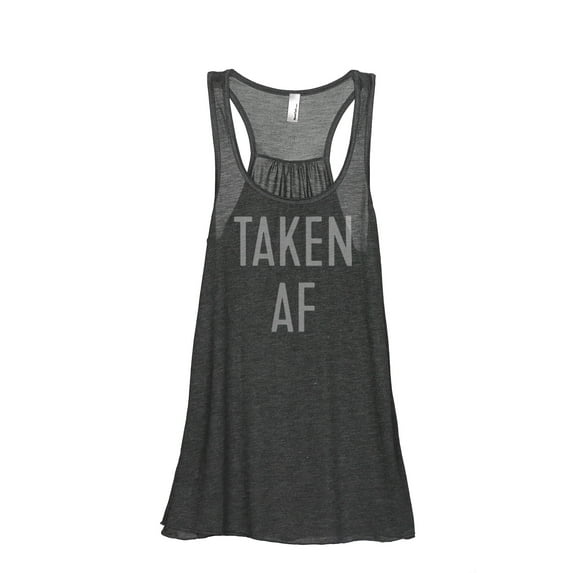 Thread Tank Taken AF Women's Sleeveless Flowy Racerback Tank Top Charcoal Small