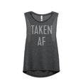 thumbnail image 1 of Thread Tank Taken AF Women's Sleeveless Muscle Tank Top Charcoal Large, 1 of 4