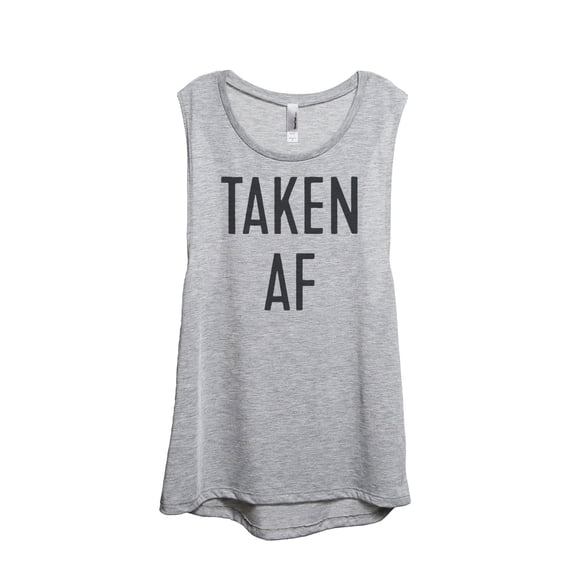 Thread Tank Taken AF Women's Sleeveless Muscle Tank Top Sport Grey Small