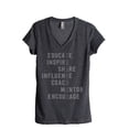 thumbnail image 1 of Thread Tank Teacher Appreciation Women's Relaxed V-Neck T-Shirt Tee Charcoal Small, 1 of 4