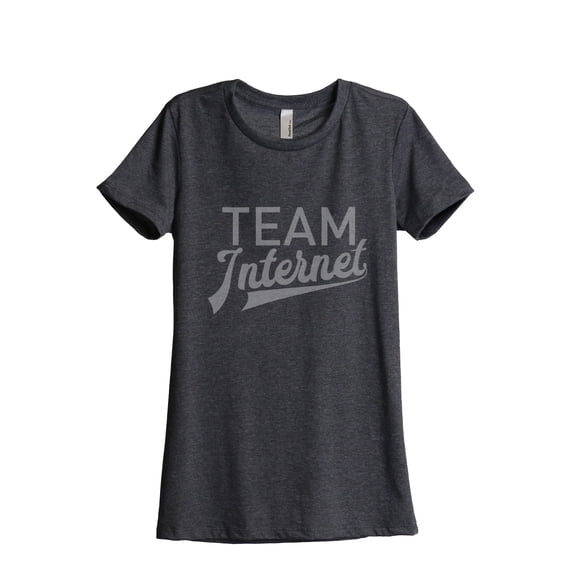 Thread Tank Team Internet Women's Relaxed Crewneck T-Shirt Tee Charcoal Large