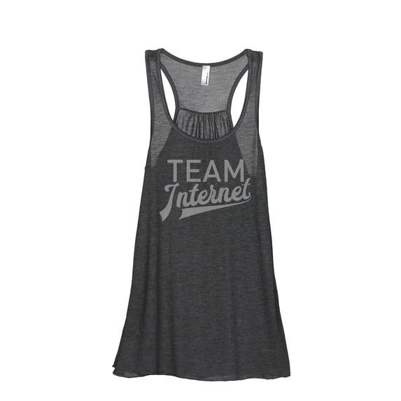 Thread Tank Team Internet Women's Sleeveless Flowy Racerback Tank Top Charcoal 2X-Large