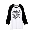 thumbnail image 1 of Thread Tank Thankful Grateful Blessed Unisex 3/4 Sleeves Baseball Raglan White Black Small, 1 of 4